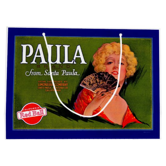 Etiket Paula uit Santa Paula uit de jaren twintig  Groot Cadeauzakje (Achterkant)