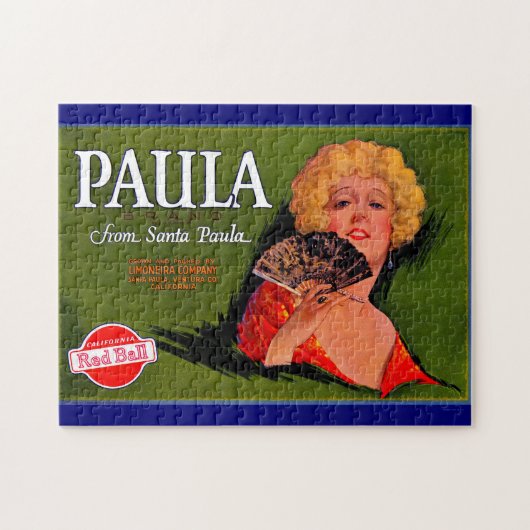 Etiket Paula uit Santa Paula uit de jaren twintig  Legpuzzel (Horizontaal)
