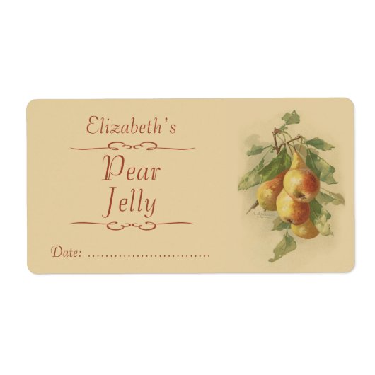 Etiket Pear Canning (Voorkant)