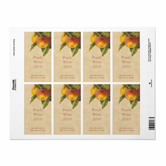Etiket perzikfles (Full Sheet)