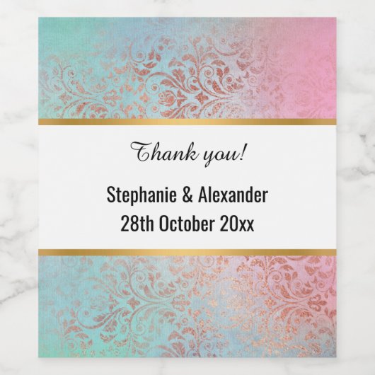 ETIKET PINK AQUA  KUNSTMATIG AANGEPASTE WIJNEN (Enkel label)