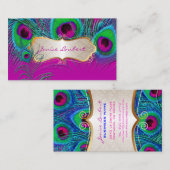 ETIKET PIXDezines PSYCHEDELIC PEACOCK+GOLD TRIMS Visitekaartje (Voorkant / Achterkant)