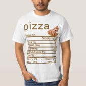 Etiket pizza Nutrition Facts T-shirt (Voorkant)