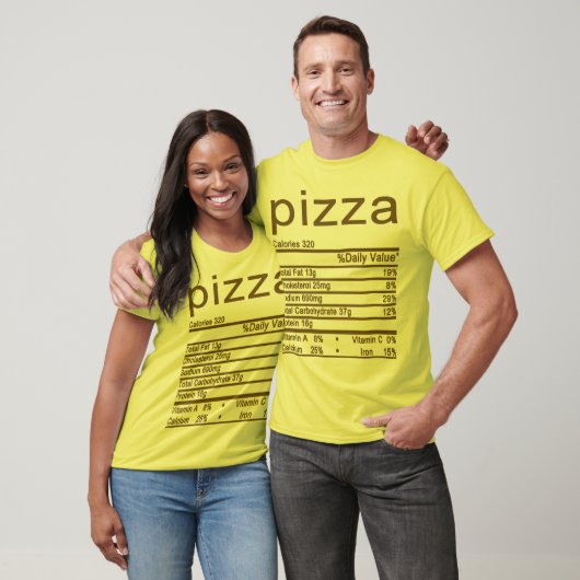 Etiket pizza Nutrition Facts T-shirt (Unisex)