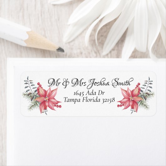 Etiket Poinsettias (Insitu)