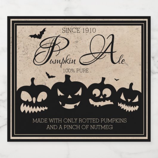 Etiket pompoenfles (Enkel label)