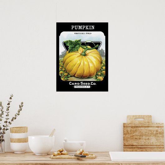 Etiket pompoenzaad poster (Keuken)