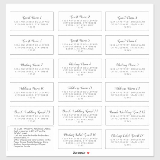 Etiket postadres gast Sticker (Vel)