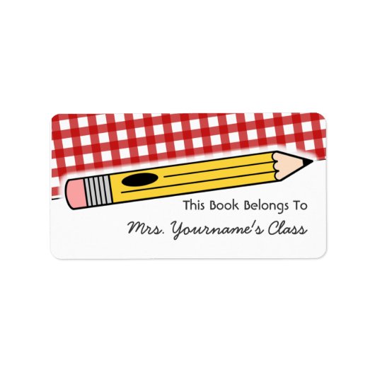 Etiket potlood & Red Gingham School Book (Voorkant)