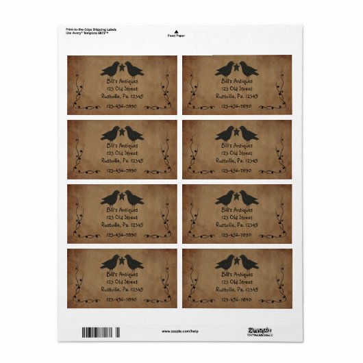 Etiket primitief kroonproduct (Full Sheet)