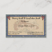 Etiket primitief landdolledenadres visitekaartje (Achterkant)