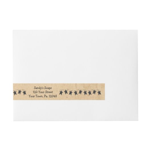 Etiket primitieve sterren Wraparound Soap Product  Adreslabel Wikkel (Voorkant)