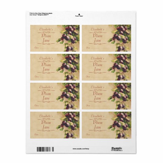 Etiket pruimenconserven (Full Sheet)