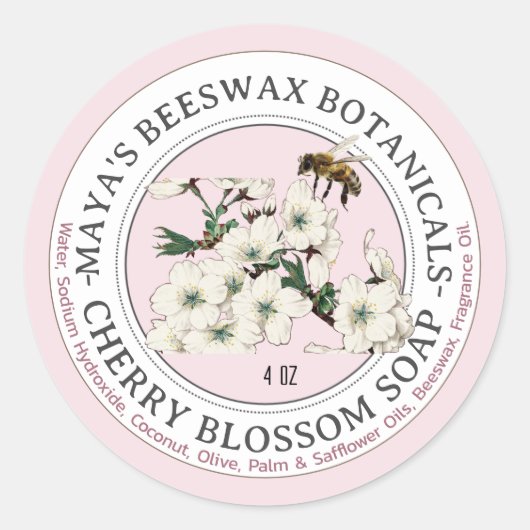 Etiket realistische bijenbijenwas, gecentreerd zee (Voorkant)