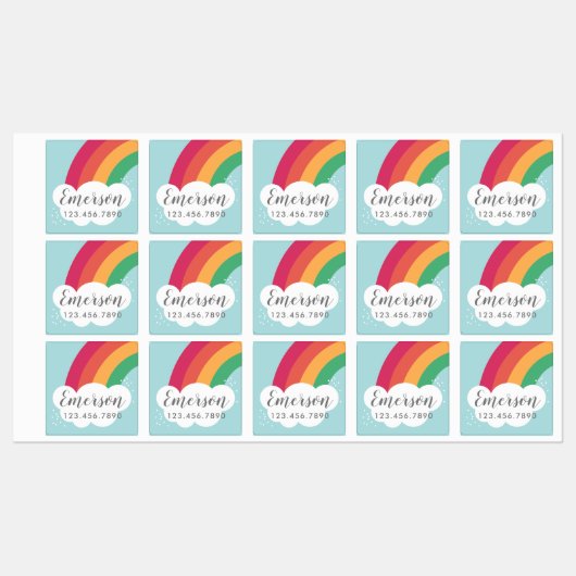 Etiket regenboogkinder waterdichte sticker (Vel)
