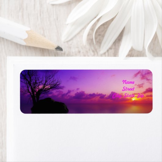 Etiket retouradres zonsondergang (Insitu)