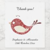 ETIKET ROBIN BIRD WINE ELEGANT ROBIN BIRD (Enkel label)