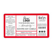 Etiket rode aardbei, gecentreerd sojakanaal (Voorkant)