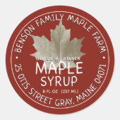 Etiket rode apelspuit met suikermaaswijdte leder (Voorkant)