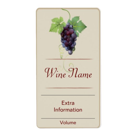 Etiket rode druivenwijn (Voorkant)