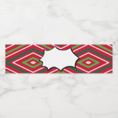 Etiket rode en groene streep waterflesje (Enkel label)