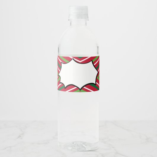 Etiket rode en groene streep waterflesje (Voorkant)