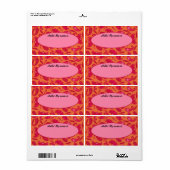 Etiket rode en Oranje Paisley-naam (Full Sheet)