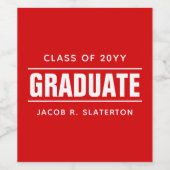 Etiket rode en witte Afstuderen (Enkel label)