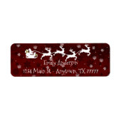 Etiket rode kerststaartje en rendieradres (Voorkant)