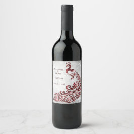 Etiket rode pacock Leaf weddenschap Wine