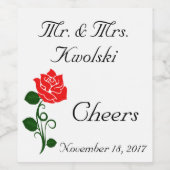 Etiket rode rozenwijn (Enkel label)