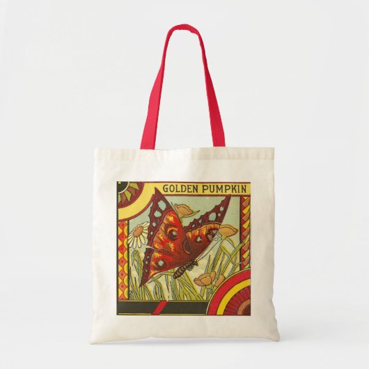 Etiket rode vlinder tote bag (Voorkant)
