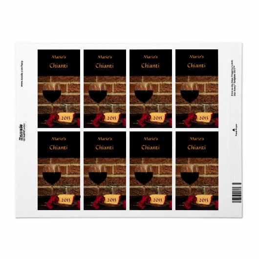 Etiket rode wijn (Full Sheet)