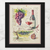 Etiket rode wijnfles (Enkel label)