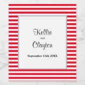 Etiket rode/witte strepen Wijn (Enkel label)