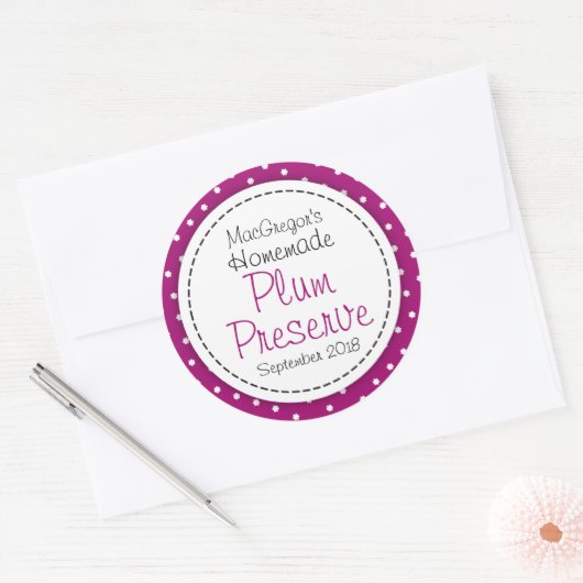 Etiket rond pruimen of jam (Envelop)