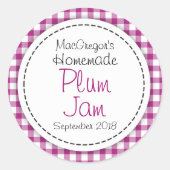 Etiket rond pruimen of jam (Voorkant)