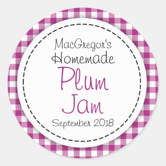 Etiket rond pruimen of jam (Voorkant)