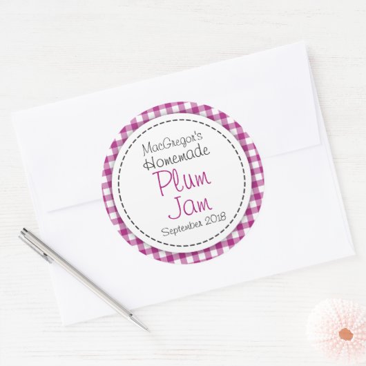 Etiket rond pruimen of jam (Envelop)