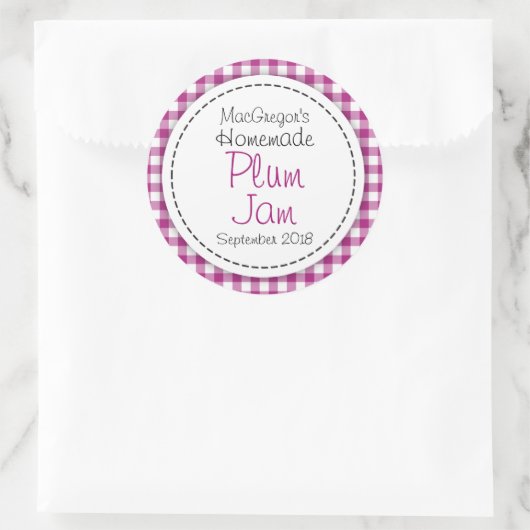 Etiket rond pruimen of jam (Tas)