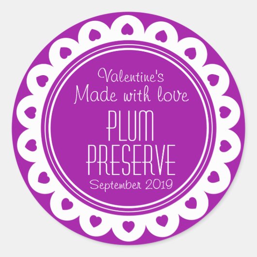 Etiket rond pruimen of jam (Voorkant)