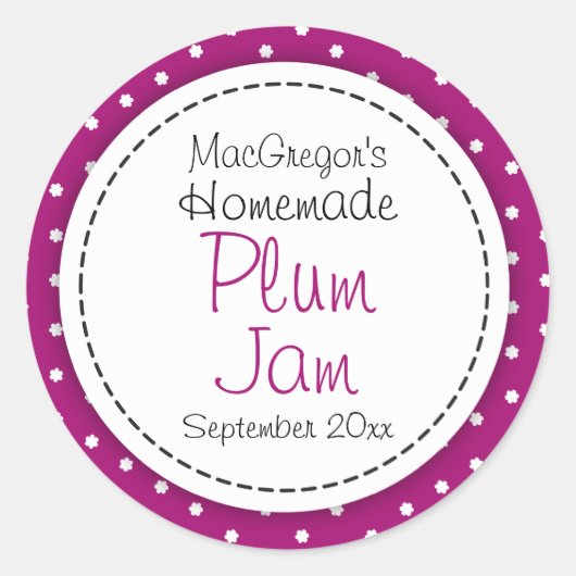 Etiket rond pruimen of jam (Voorkant)