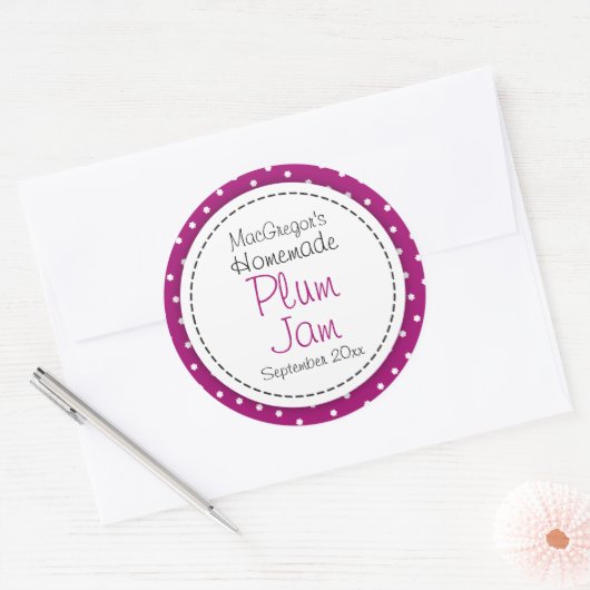 Etiket rond pruimen of jam (Envelop)