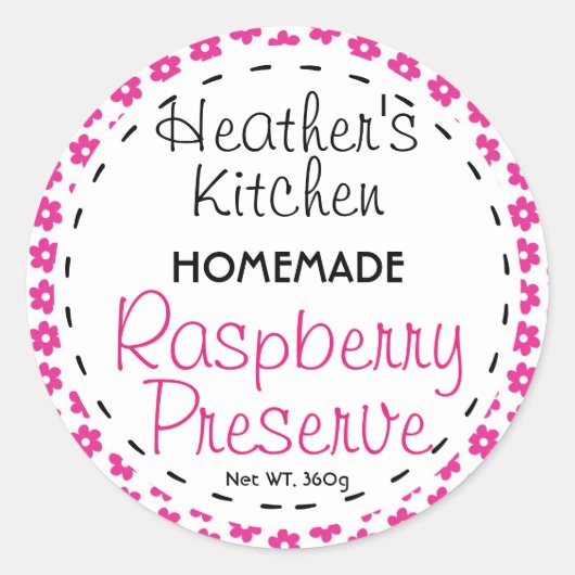 Etiket - Ronde frambozenreservaat of jam Jar-etike (Voorkant)