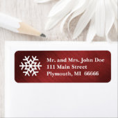 Etiket rood en wit Snowflake (Insitu)