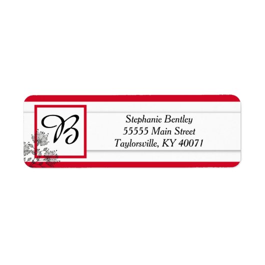 Etiket rood en zwart Floral Return (Voorkant)