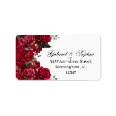 Etiket rood Floral (Voorkant)