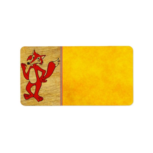 Etiket rood fox-adres (Voorkant)