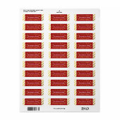 Etiket rood & gouden kerstfeestdag