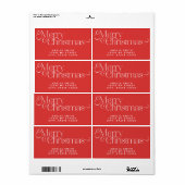 Etiket rood kerstadres (Full Sheet)
